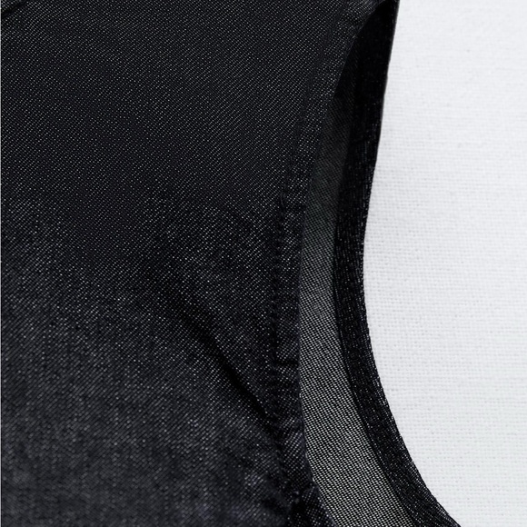 NWT Zara cut out dark denim top sz M - Picture 4 of 4